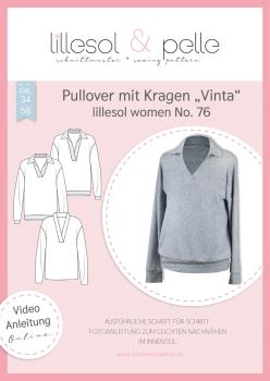 Papierschnittmuster Pullover mit Kragen "Vinta" lillesol women Nr. 76